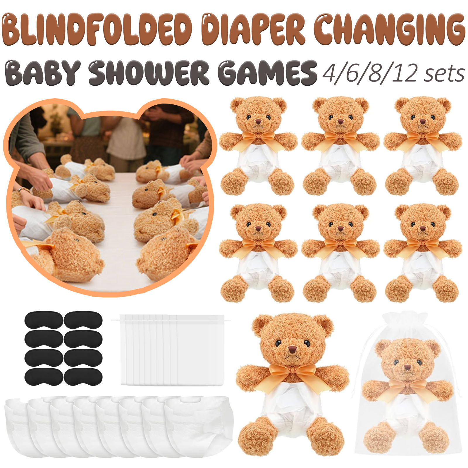 4/6/8/12 Sets Baby Shower Game - đánh giá và giá Cloth Diaper Insert